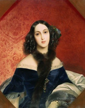 女性 Painting - マ・ベック・カール・ブリュロフの美しい女性の肖像画
